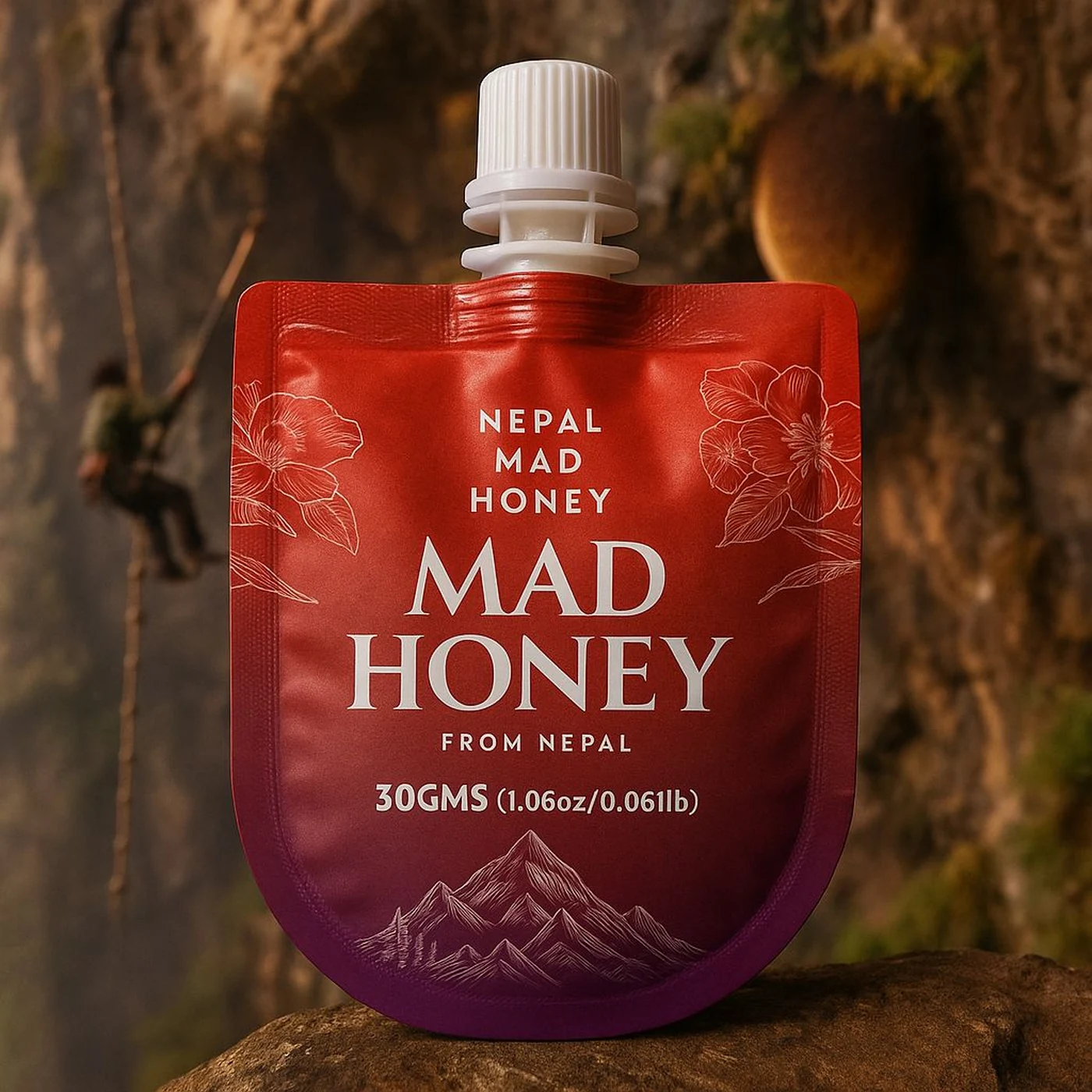 Nepal mad honey 30 gram red spout pouch used as a product profile image